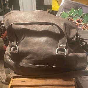 A.S.98 Brown Leather Hobo Bag